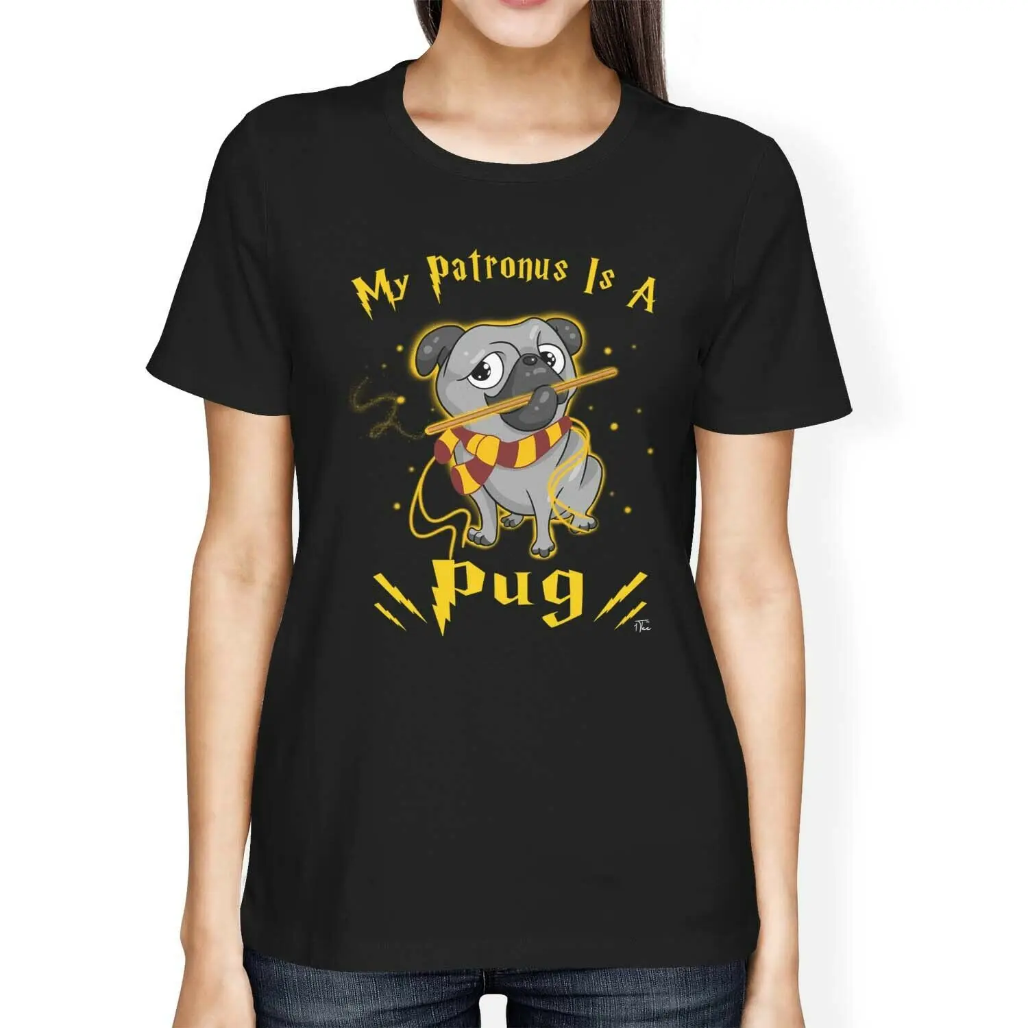 

Womens Loose Fit My Patronus Is A Pug Dog T-Shirt