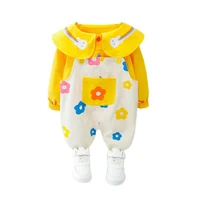 fashion spring autumn baby girl clothes suit children cute cotton shirt overalls 2pcsset toddler active costume kids tracksuits