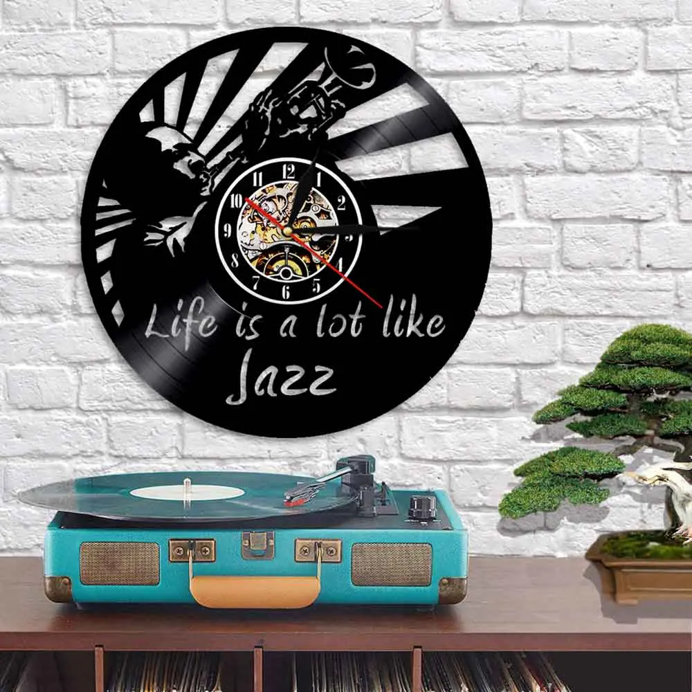 Креативные Часы Jazz очень нравятся жизни виниловые часы музыкальные ноты