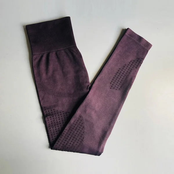 Purple Женские Ретро Бесшовные штаны для йоги, спортивная одежда для бега, эластичные леггинсы для фитнеса, контроль живота, Гимнастические Колготки с высокой талией - Цвет: Purple