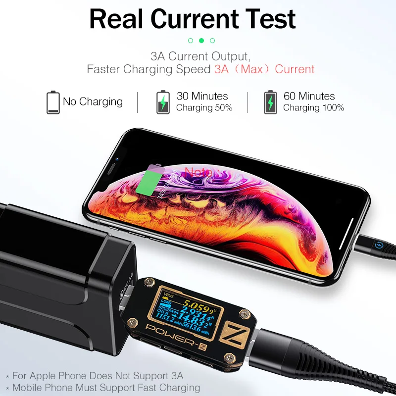 Магнитный кабель для iPhone Samsung YKZ 3A магнитный USB быстрой зарядки телефона Micro Type C