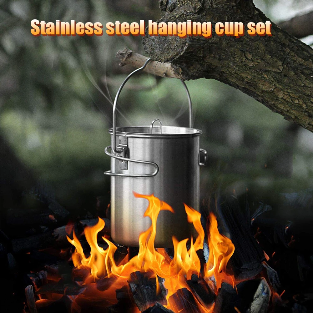 

Camping Travel Equipment Tableware Cookware Kit Pots Burner Gas Stove Accessories Kitchen Utensils Sets Picnic BBQ Supplies
