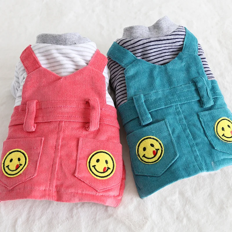 Милая улыбка собака домашняя кошка куртка пальто Зимний теплый маленький Щенок