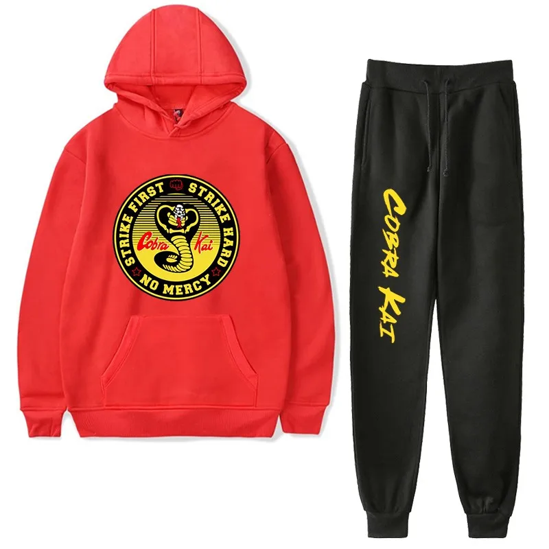 

Fleece Tracksuits Women Two Pieces Set Hooded Oversized Sweatshirt Pants Cobra Kai Hoodie Suits Autumn Winter Casual Outfits