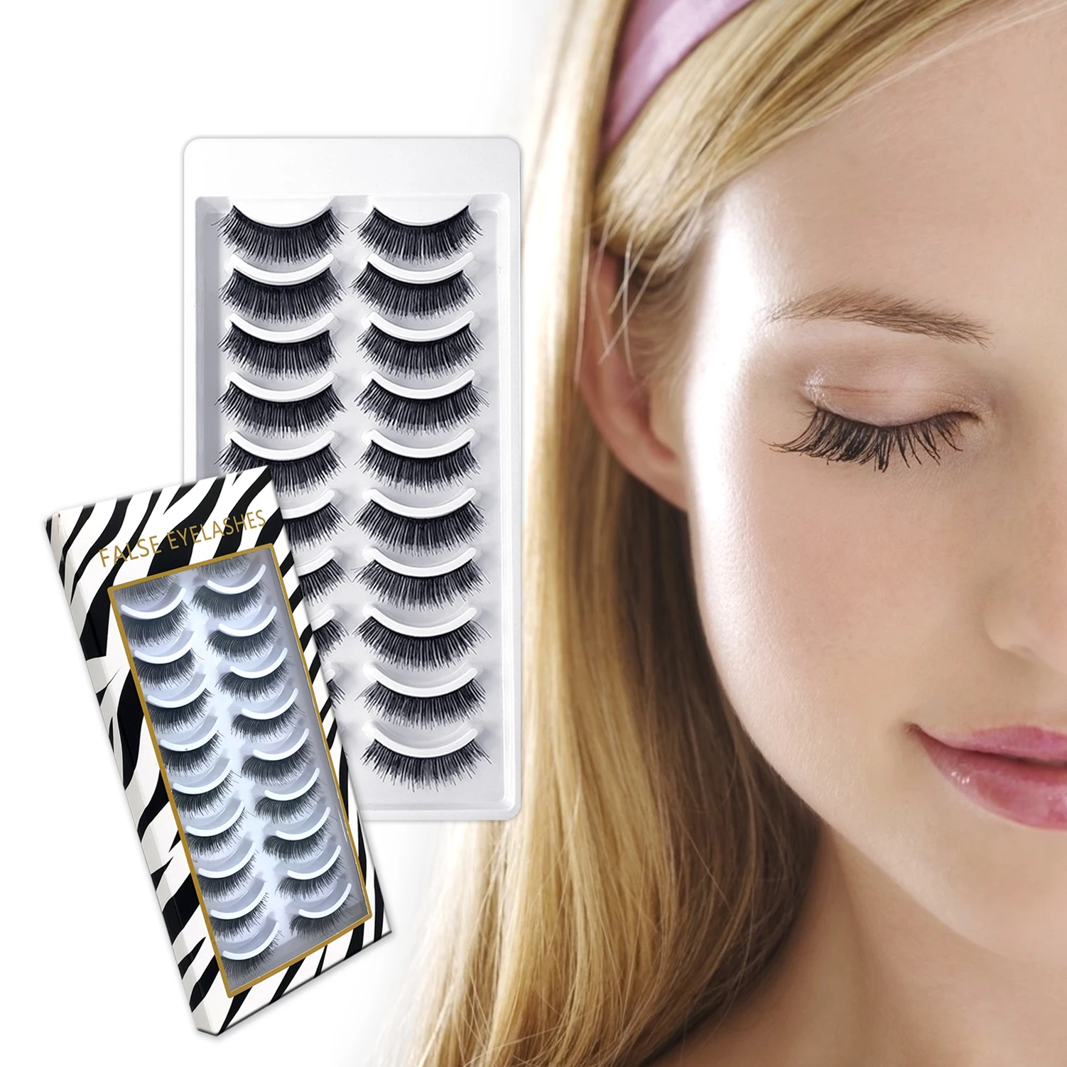 

10 Pairs False Eyelashes Handmade Multipack 3D Mink Lashes Wispy Fluffy Long Lashes Natural Eye Makeup Tools Eye Lashes Handmad