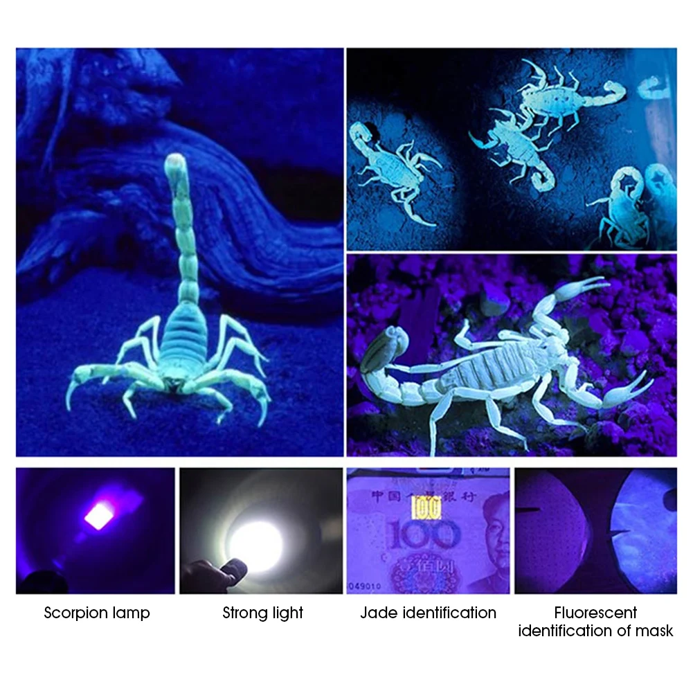 3 Вт масштабируемый УФ-свет 395 нм Светодиодный УФ-фонарик Новый военный класс