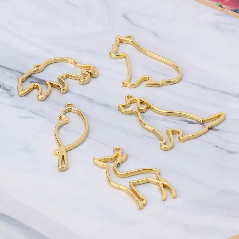 5 шт. птица оленя собаки медведь Животные пустые рамки кулон оправа c глухой