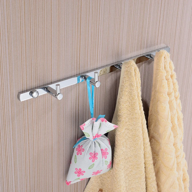 Полностью медный однотонный хромированный крючок для пальто в ванную комнату