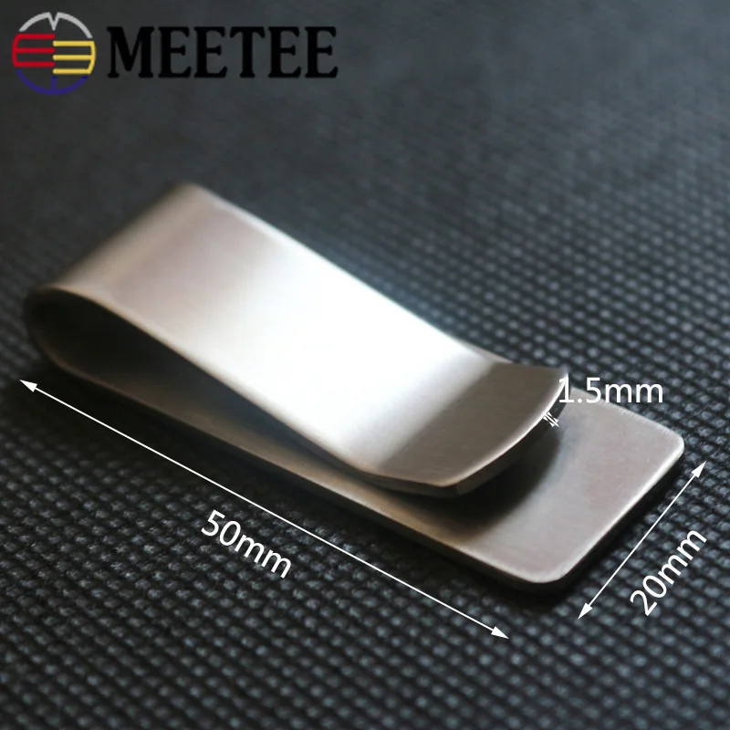 Металлический зажим для денег Meetee 2 шт. из нержавеющей стали кожаный ноутбука