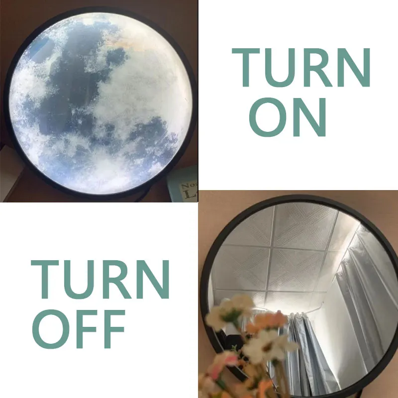 2020 New 25CM INS Style Moon Makeup Mirror Led Night Light USB powered LED Romantic moonlight fixture Home Decoration Lunar Lamp | Лампы и
