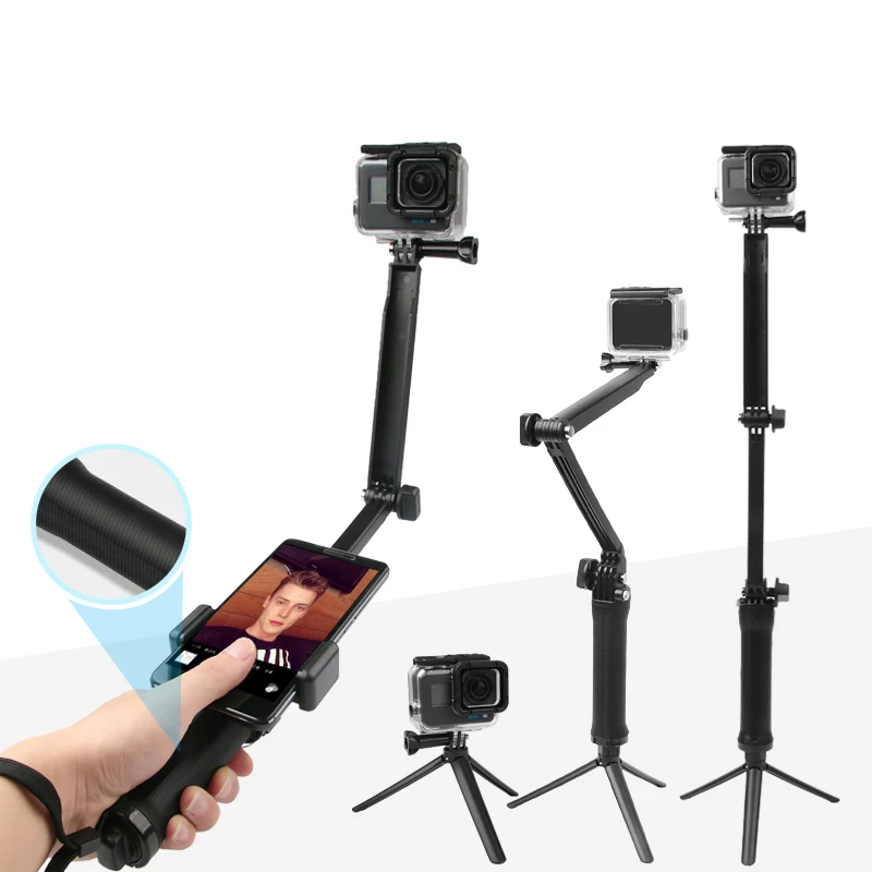 Портативный 3-сторонний захват водонепроницаемый монопод палка для селфи
