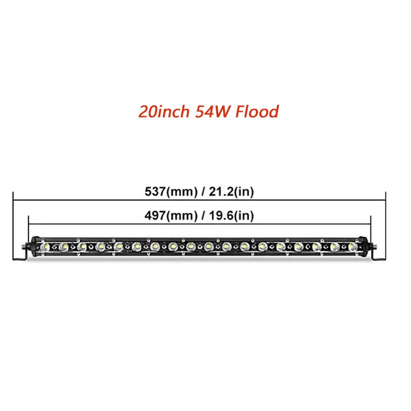 20 inch Flood Beam 7-дюймовый 18 Вт 13 дюймов 36 Вт 20 дюймов 54 Вт супер тонкий мини светодиодный рабочий светильник бар Точечный светильник Потолочные Светильник поиска светильник светодиодный бар для джип Лодка внедорожник - Цвет: 20 inch Flood Beam