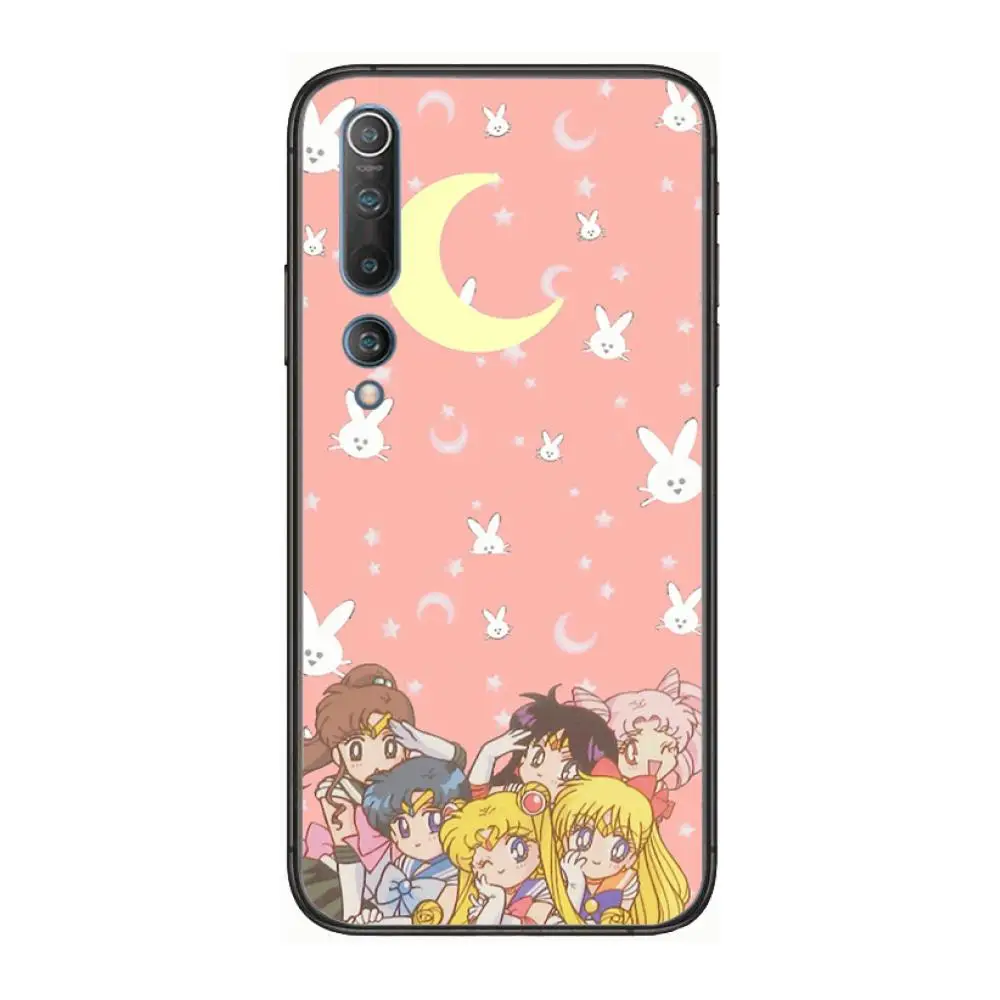 

Anime Sailor Moon Phone Case For xiaomi mi11 5g 10 liti Ultra 9Pro SE 3 8 Note Anime Black Cover Silicone Back Pretty tpu