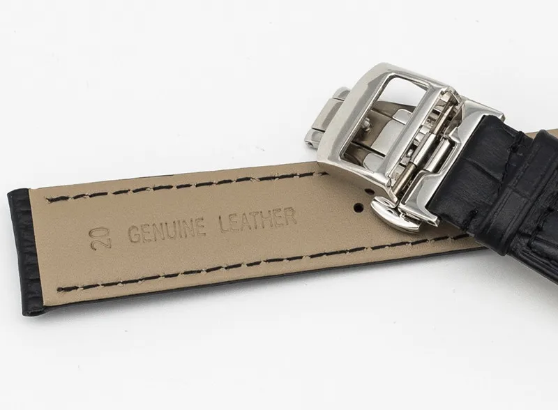 20/21/22mm Leather Strap Stainless Steel Push-Button Hiden Clasp for JAEGER-LeCoultre Master Series Watch Band+ Tool