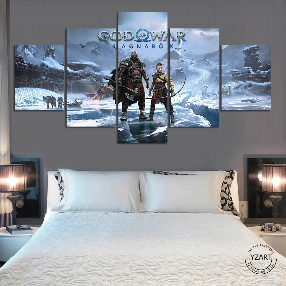

Unframed 5/3 Piece God of War Ragnarok Playstation Game Poster for Wall Decor Canvas Oil Painting Wall Art Home Decor Gift