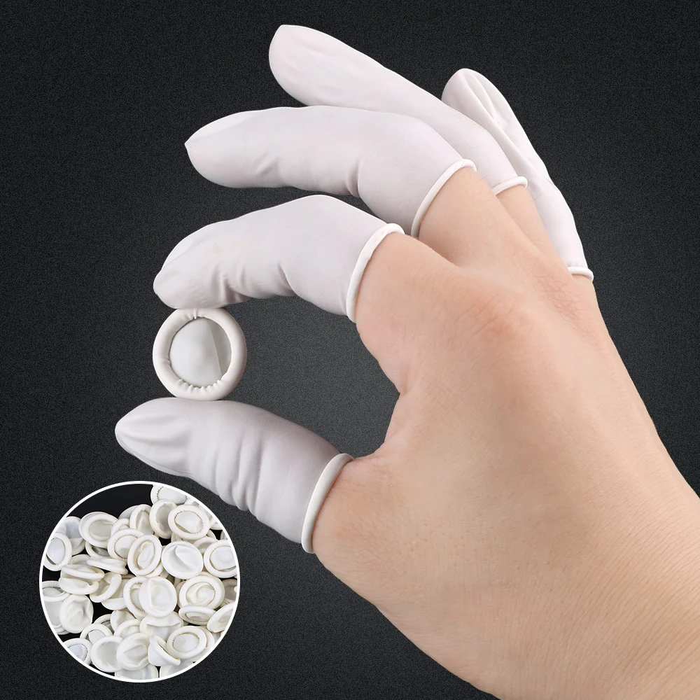 

White Disposable Fingertip Gloves Nature Latex about 260/700 Piece Protective Rubber Gloves Finger Cots Non-toxic