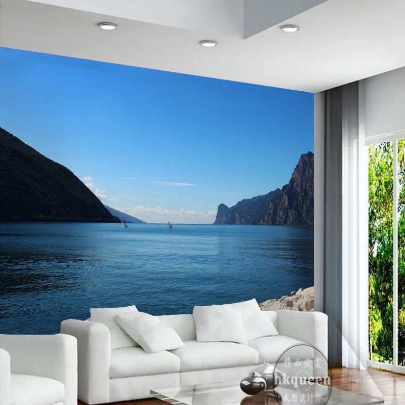 Прямая доставка 3D фото обои современный минималистичный синий пейзаж красивый