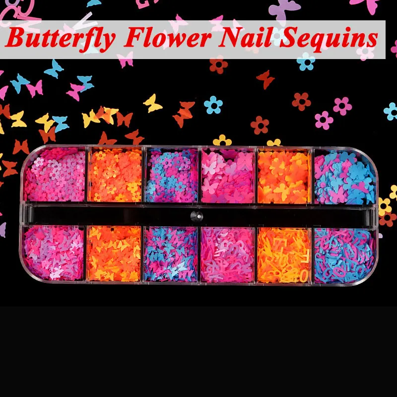 

Цветные хлопья для ногтей, флуоресцентный полимерный наполнитель, разноцветные хлопья для ногтей, блестки для ногтей, декор для ногтей, 3D хл...