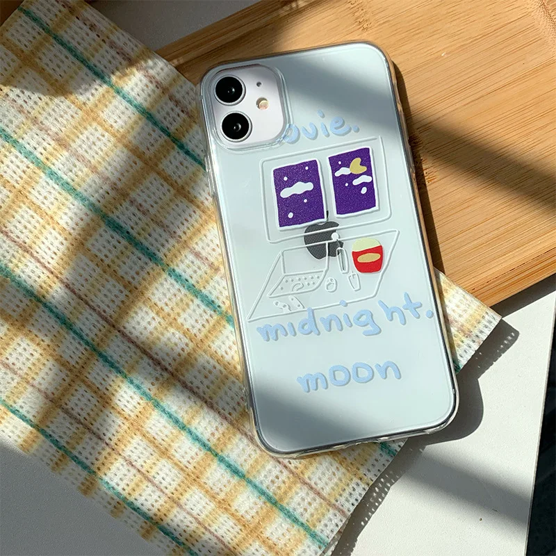 

2021 Midnight Moon Cases Cover For iPhone 12 12Pro 12min 11 11Pro 11PROMAX SE2020 7 8 6SPlus 8Plus XR XSMAX XR phone accessories