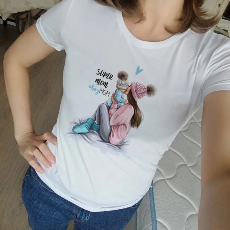 Новое поступление года; Футболка модная футболка модная одежда в Корейском стиле Харадзюку каваи; белая футболка женская футболка для супермамы