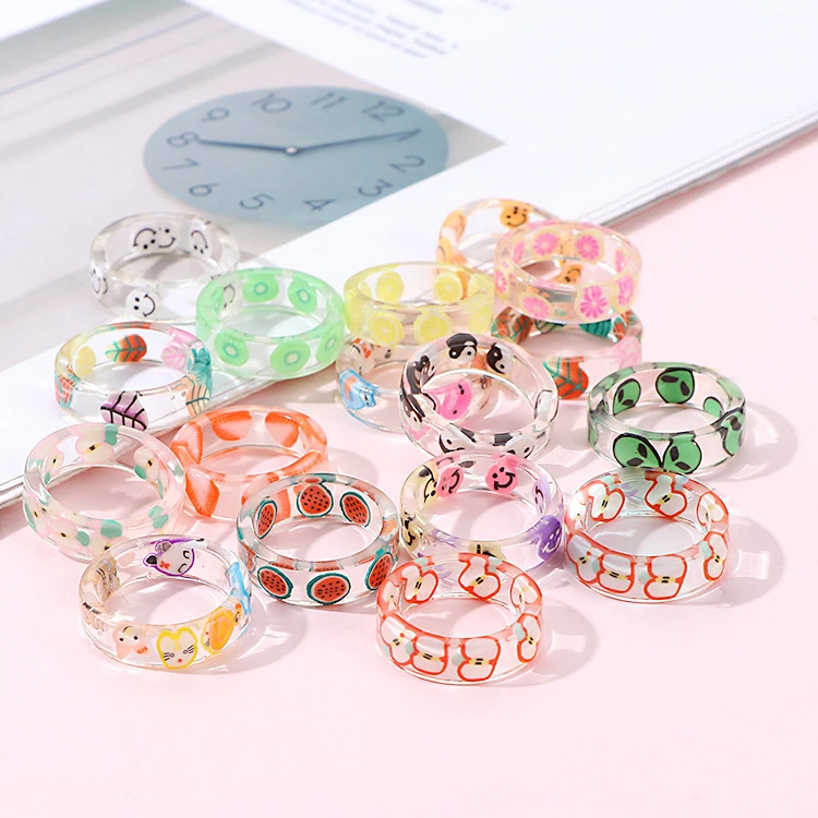 Кольца 2021 трендовые летние ювелирные изделия милое геометрическое Круглое