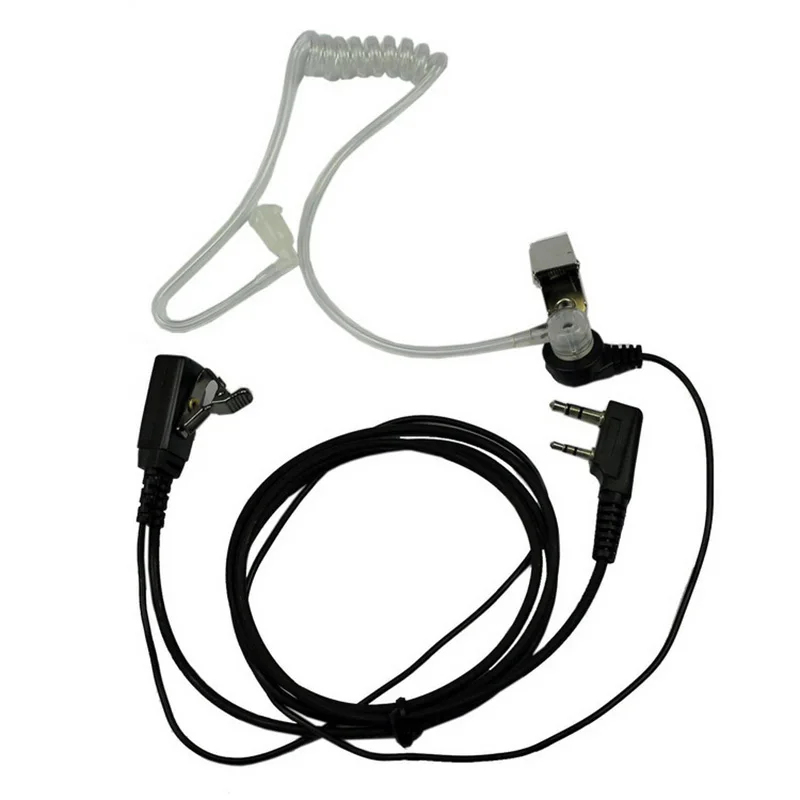 

2 Pin PTT MIC Headset Covert Acoustic Tube In-ear Earpiece For Kenwood HYT WEIERWEI TK Motorola Baofeng UV-5R Radio Accessories