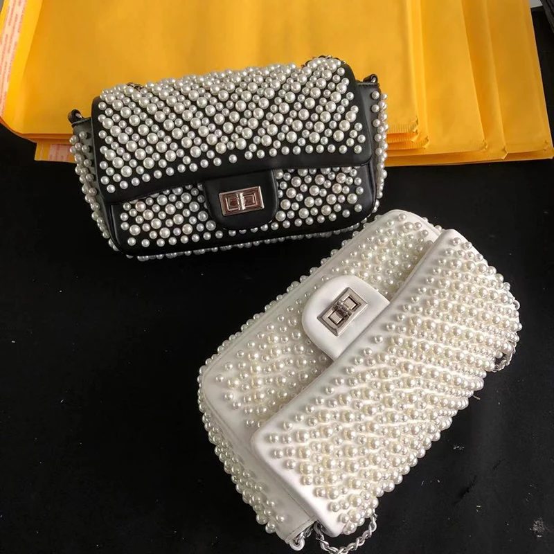 

White Pearl Women Bag Crossbody Shoulder Bag Small Messenger Bag Luxury Designer Handbags and Purses Dropshipping 2021 Trend New