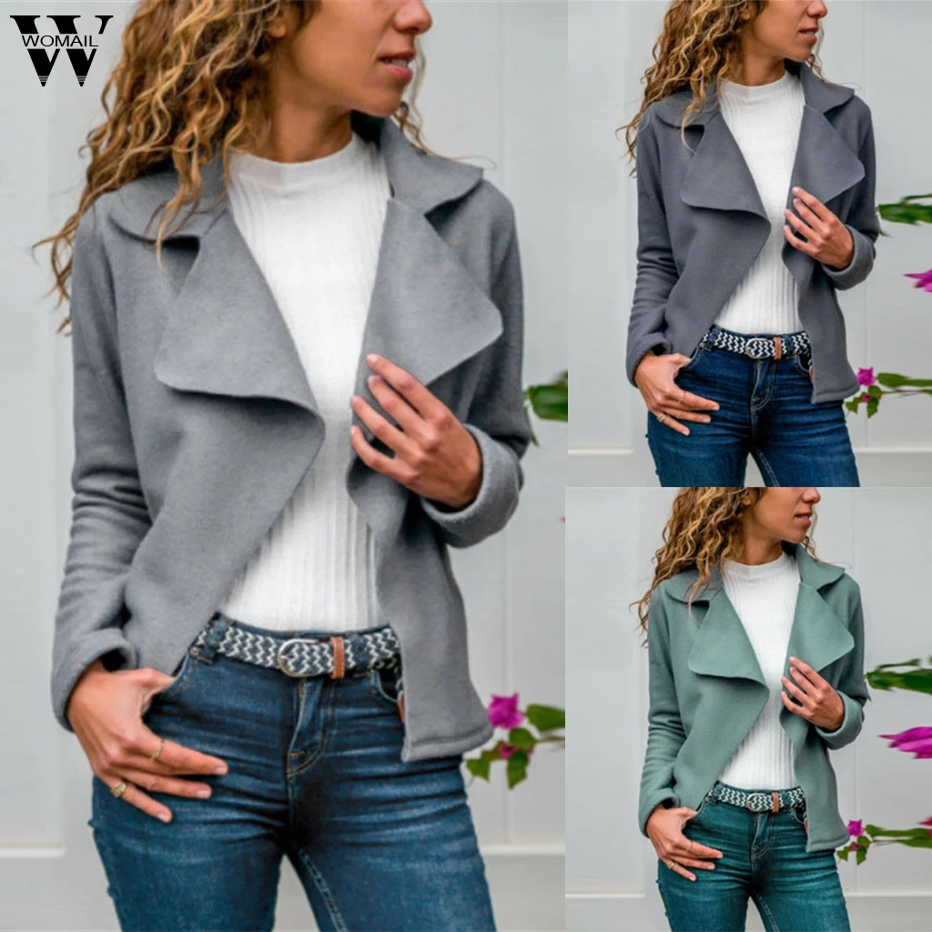 Куртка Womail пальто женская элегантная Осенняя приталенная куртка Офисная Рабочая