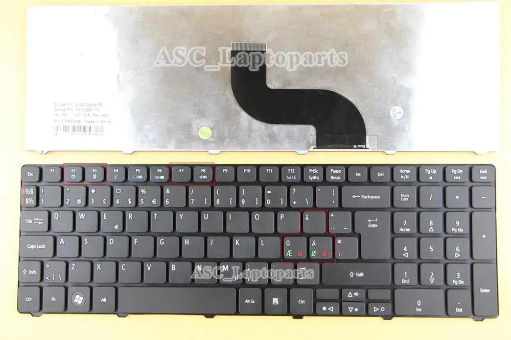 Новая DK норвежская шведская финская svenска клавиатура для Acer Aspire 5810 5810PG 5810T 5810TG 5810TZ