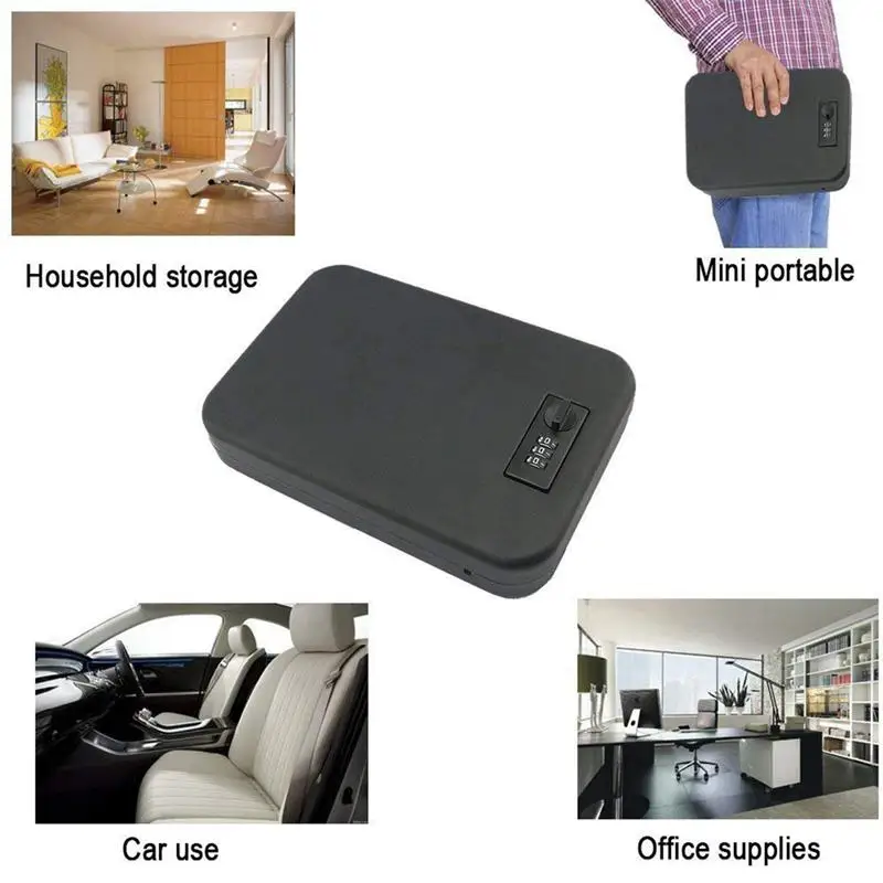 Portable Mini Vault Case with Combination Lock Keyless Security Safe Box for Home Car Office Code Valuables | Багаж и сумки