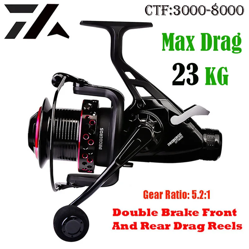 Рыболовная катушка спиннинговая с двойным тормозом спереди и сзади