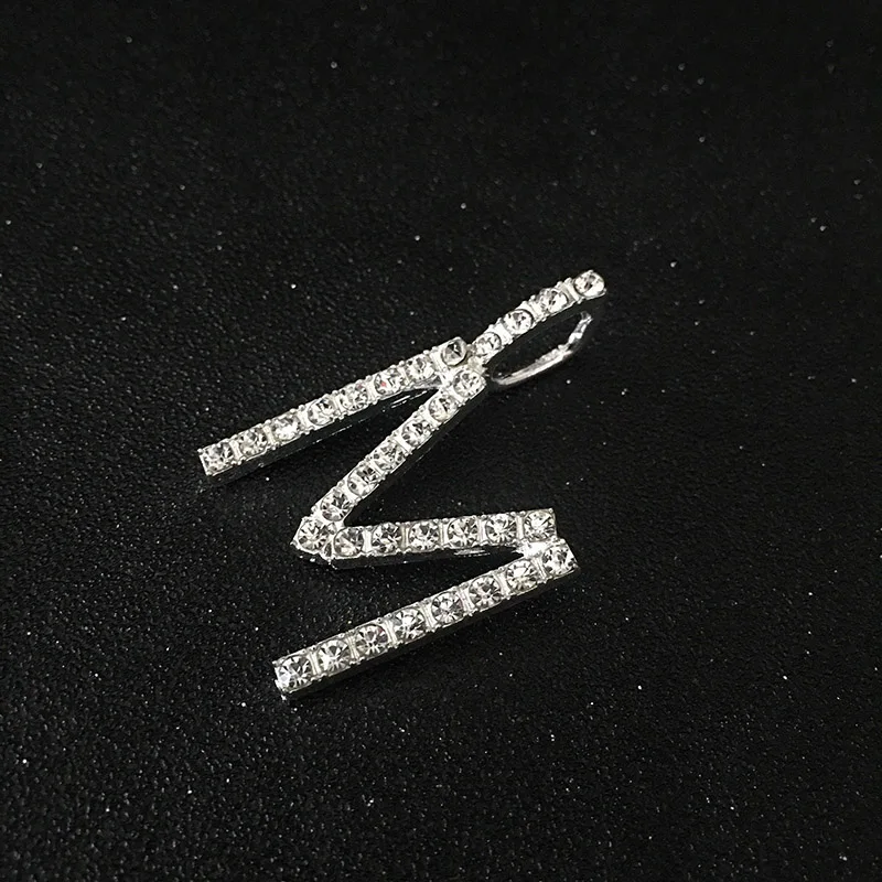 

Cubic Zircon Large Tennis Letter Necklace Jewelry Silver Plated With Shiny Rhinestone Pendant Collares Necklace Jewelry