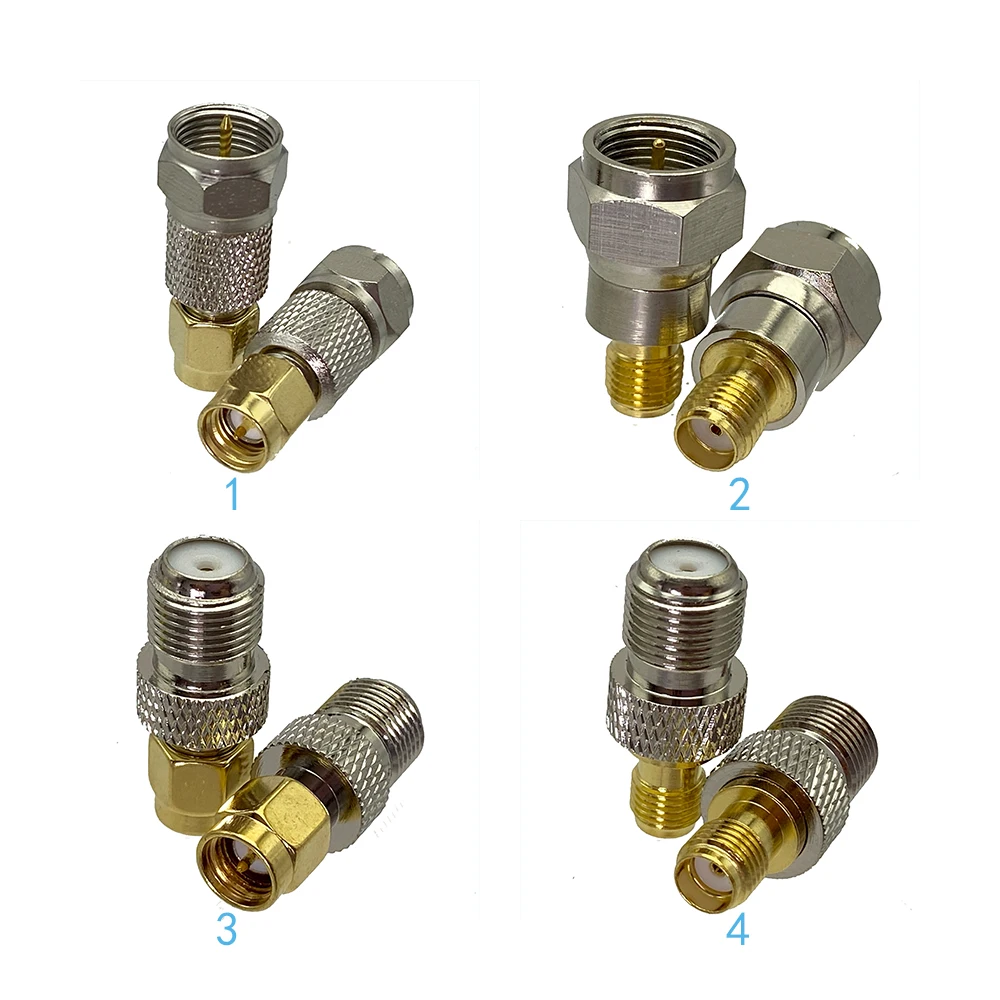 1Pcs SMA to F TV Male plug & Female jack RF Coaxial Adapter connector Test Converter Brass Wire Terminals