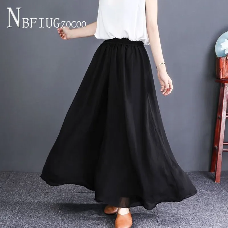 

Plus Size High Quality Chiffon Women Pants Elastic Waist Female Trousers