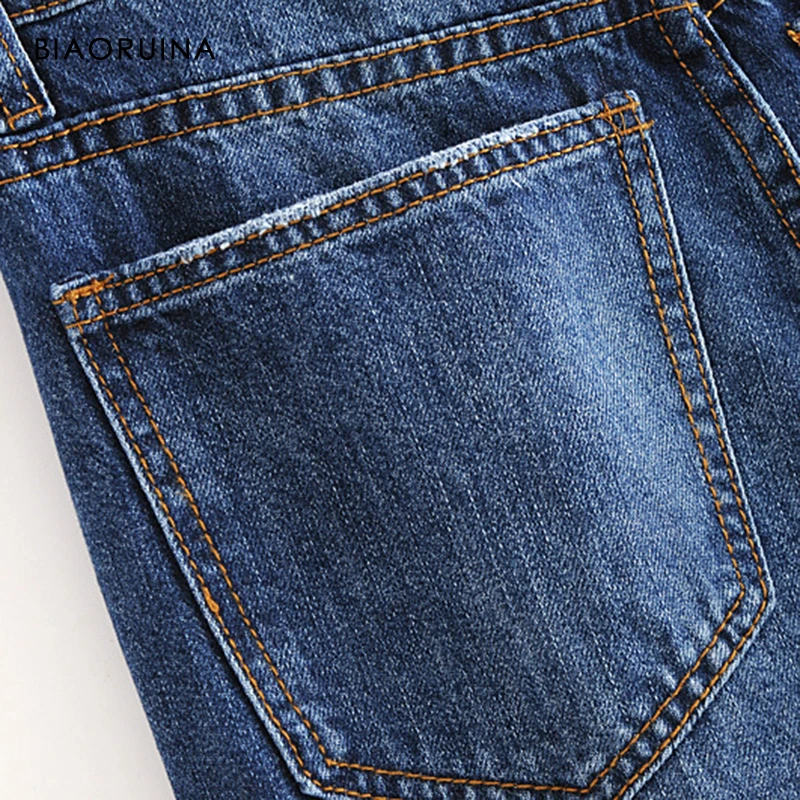 

BIAORUINA Wome's High Waist Washing Bleached Casual Loose Wide Leg Jeans Female Autumn Classic All-match Jeans New Arrival