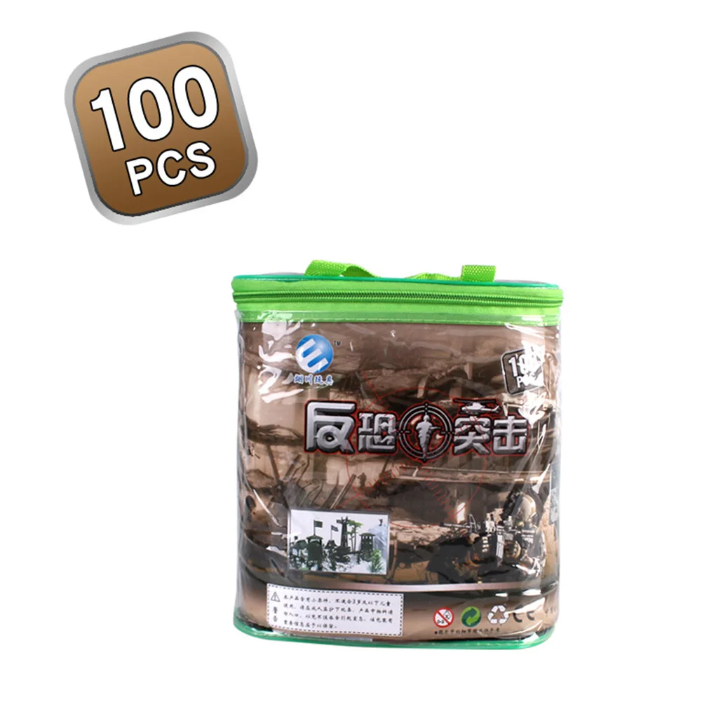 

100 130 200 300pcs Model Soldiers Playset Sand Table War Storage Bag Army Toy Military Figures Set Entertainment Setting