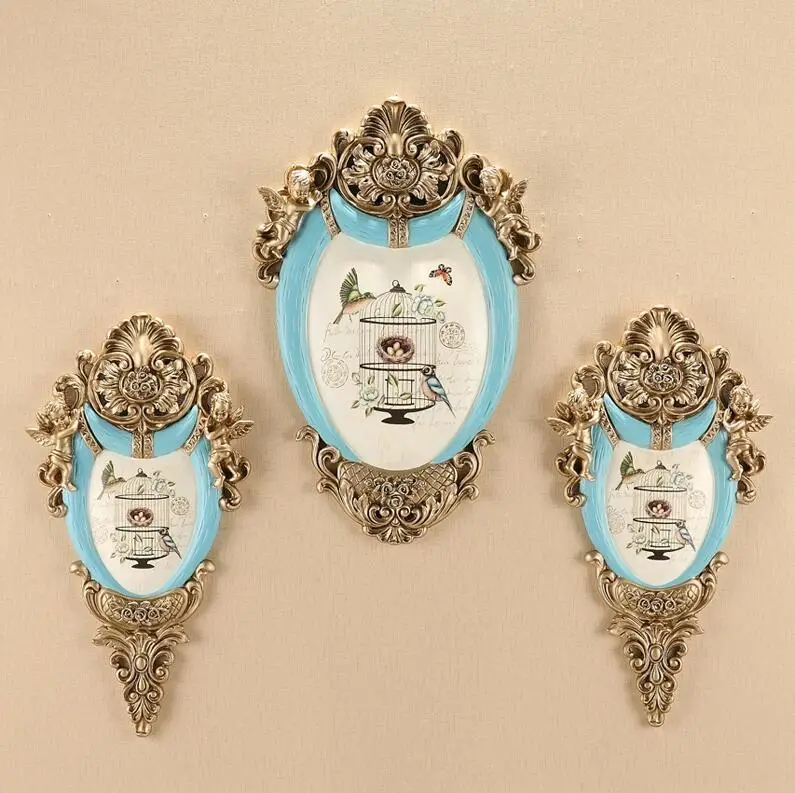 

European Luxury Wall Resin Mural Crafts Creative Livingroom Sofa Background Retro Ornament Wall Decoration Porch Wedding Gift