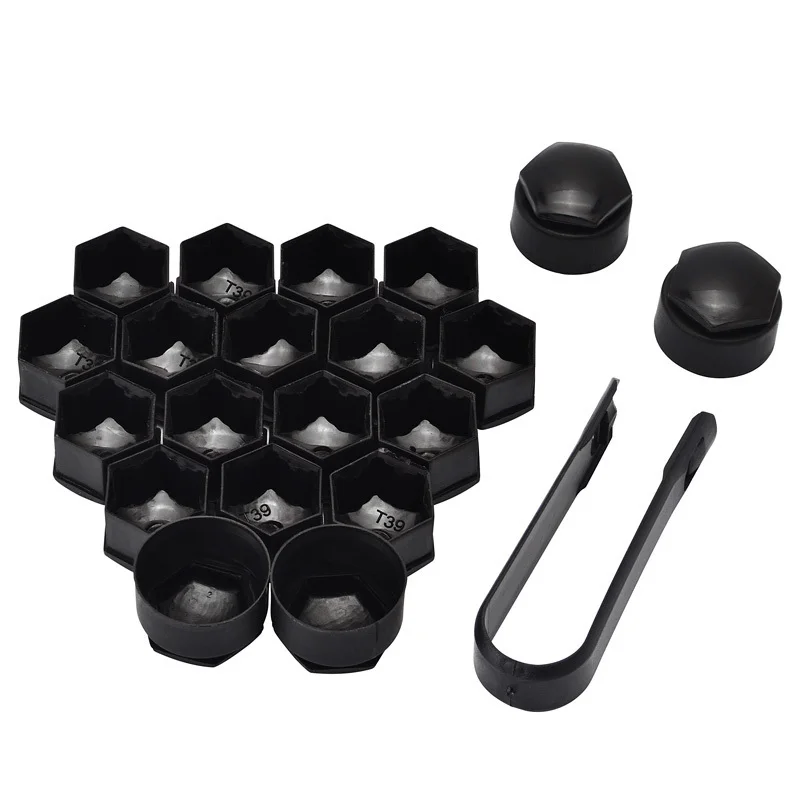 NS Modify 20pcs 17mm Car Tyre Wheel Hub Covers Wheel Nut Bolt Head Cover Cap Locking Caps For Audi A4 A5 A6 Q3 Q5