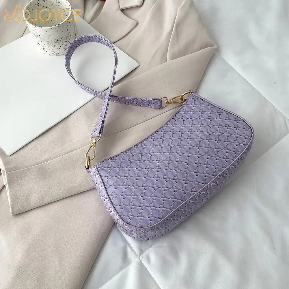 

Модная женская сумка из искусственной кожи, однотонная сумка с тиснением через плечо, повседневная женская маленькая сумочка, кошелек