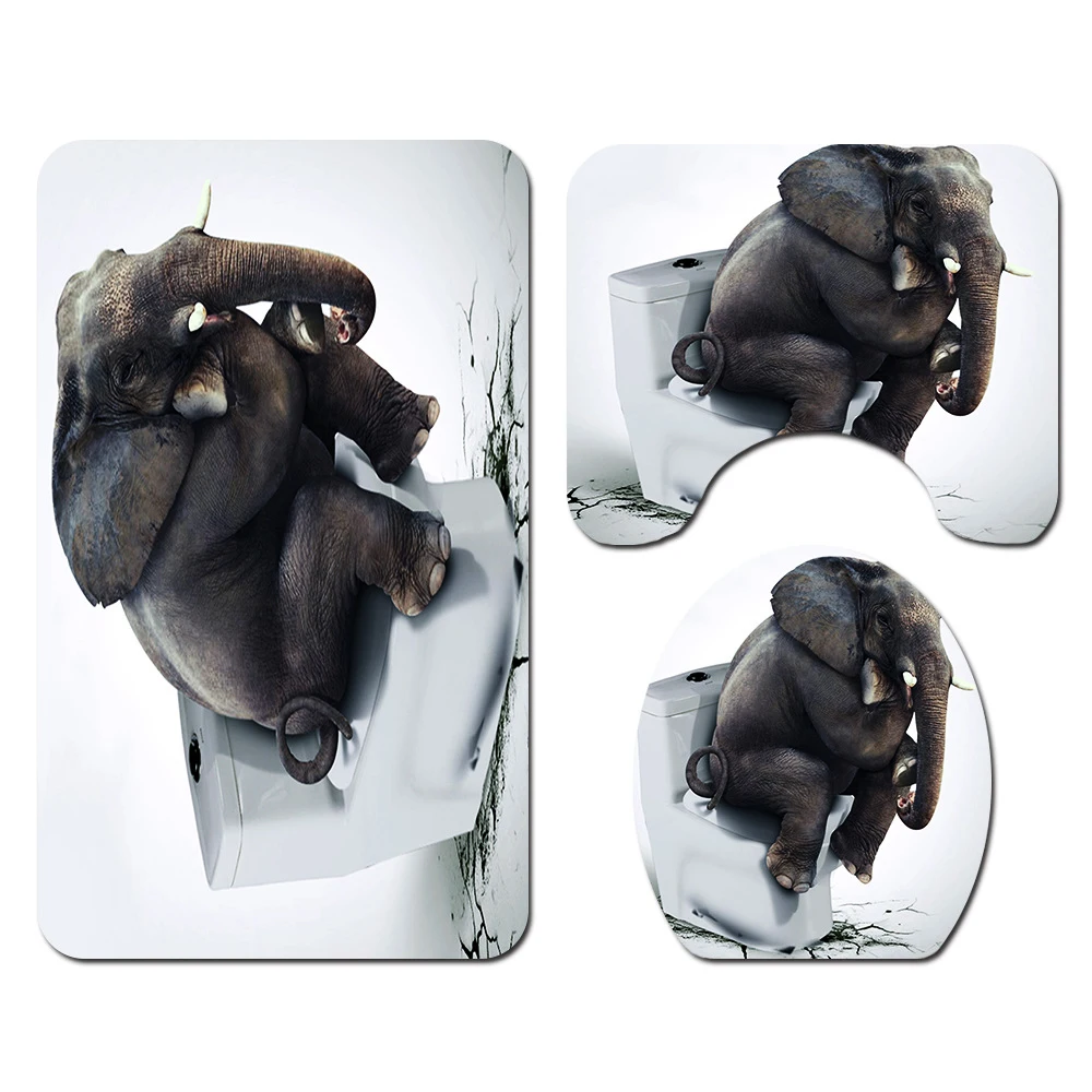 Zeegle Водонепроницаемая занавеска для ванной, занавеска для душа, Противоскользящий коврик для ванной комнаты, моющийся коврик для туалета, Впитывающий Коврик для ванной