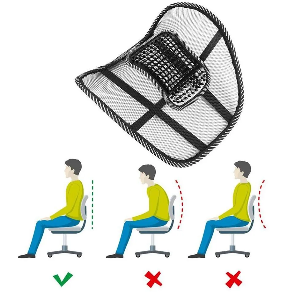 

Car Cushion Cushion Car Seat Cover Chair Massage Ice Mesh Leather Backrest Lumbar Cushion Lumbar Support 1pc Auto Parts