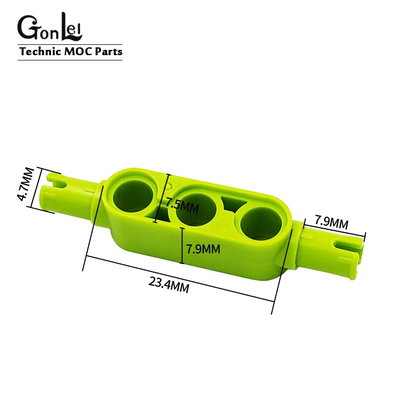 

10Pcs/lot High-Tech Beam Special 1x3 Thick with 2 Friction Ridges Pins Connectors MOC Building Blocks Bricks DIY Toys fit 32523