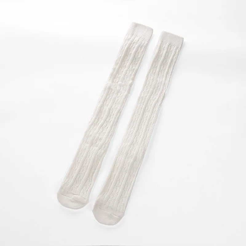 Женские зимние хлопковые плотные вязаные чулки выше колена шерстяные теплые до