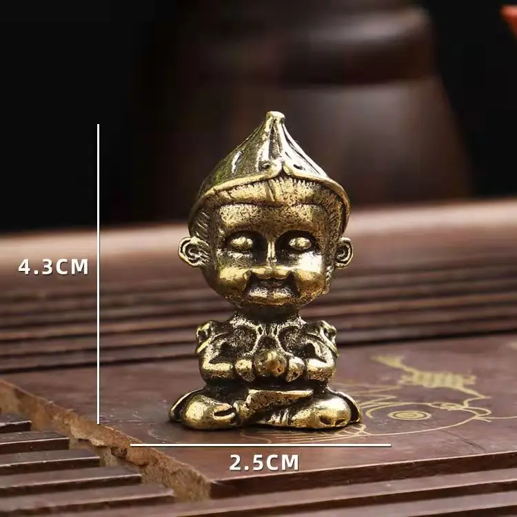 Чистая медь АвтоДекорация Обезьяньего Короля Китянь Да Шэнь До Победы над Буддой Креативный чайный питомец Ручка Декор для офисного стола.