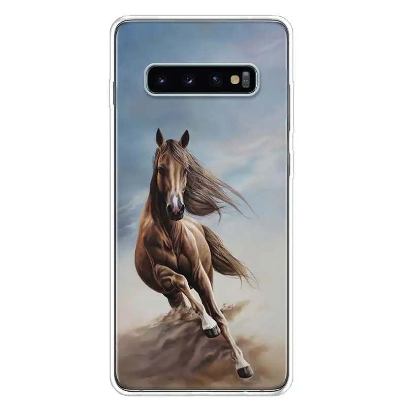 Horse чехол с изображением животного чехол для телефона для samsung Galaxy S10+ Note 10 9 8 S9 S8 J4 J6 J8 плюс S7 S6 корпус под плетенную сумку