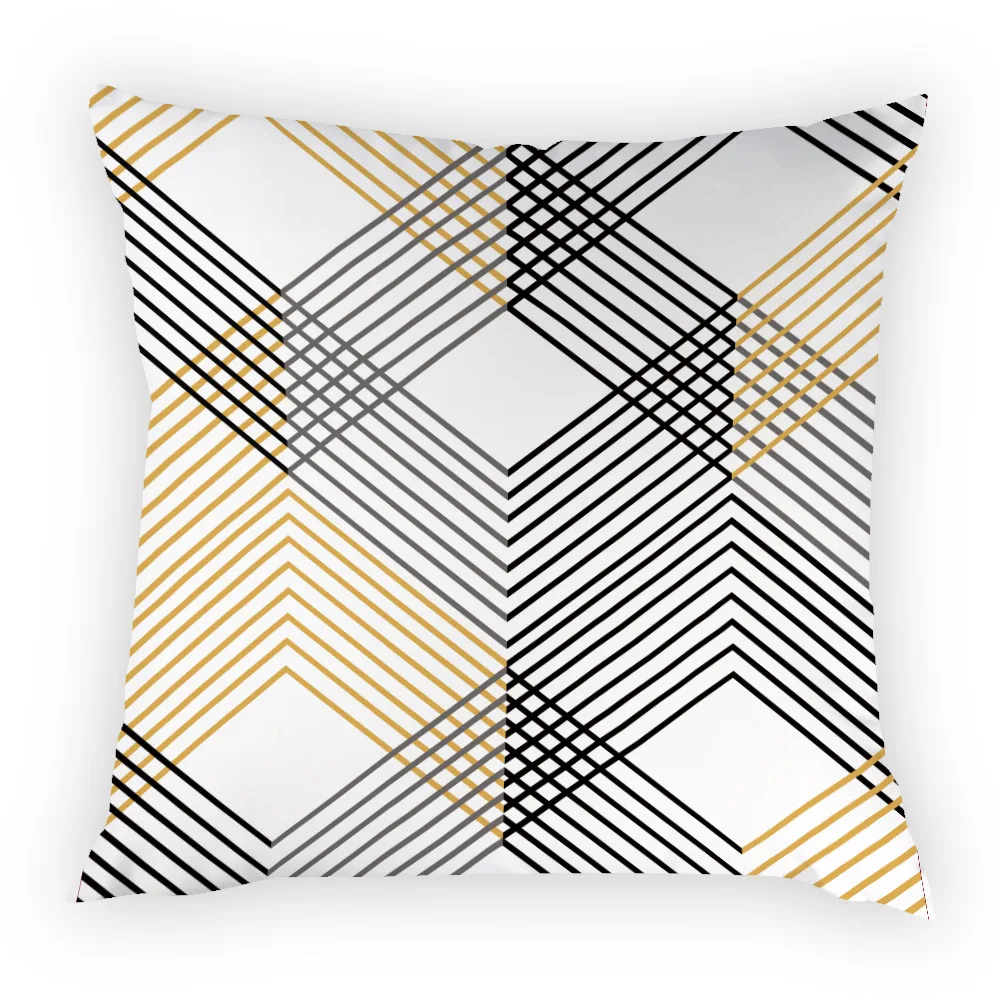 Чехол для подушки с геометрическим рисунком желтые персиковые наволочки подушек