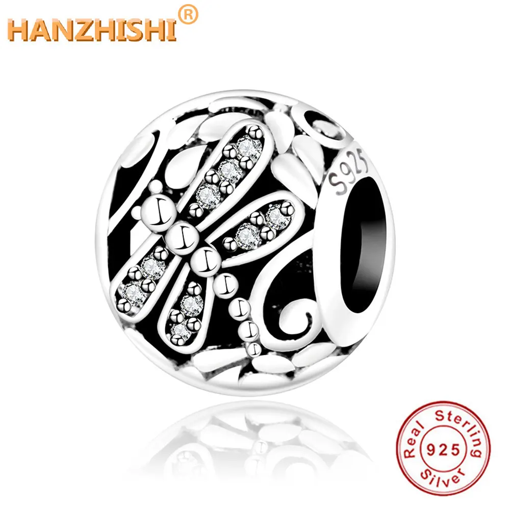 

Бусина Стрекоза на лугу, из серебра 100% пробы, с прозрачными фианитами