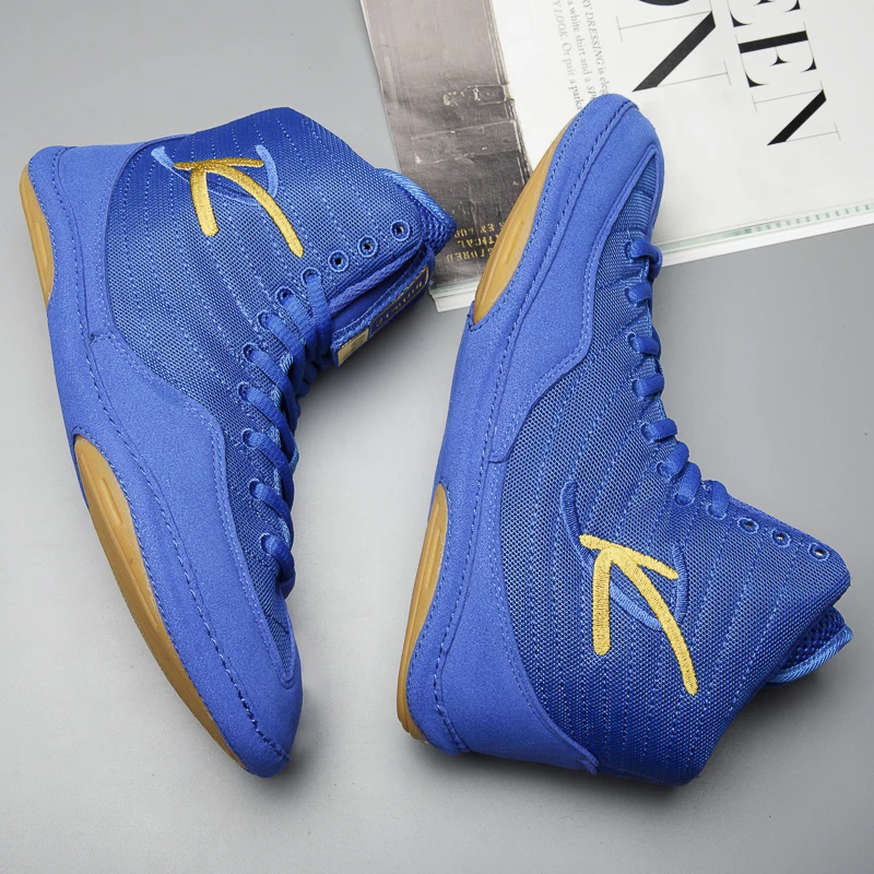 

Новинка 2020, дышащая обувь для борьбы, синие мужские роскошные светильник кие боксерские туфли, размер 36-45, удобные кроссовки для борьбы