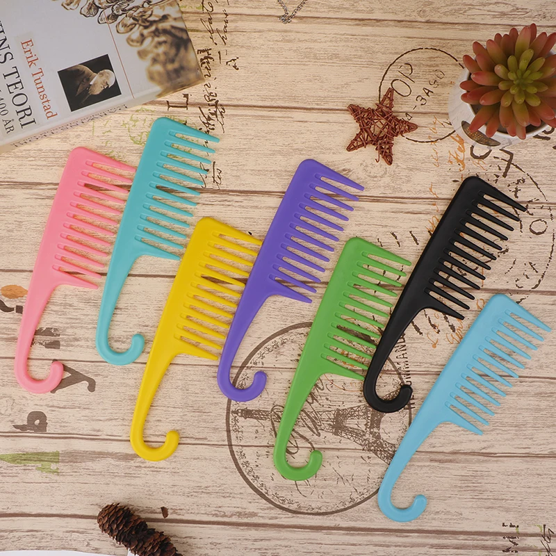 Large Wide-Tooth Detangling Comb with Hook Handle for Reducing Hair Loss and Hairdressing. image 2