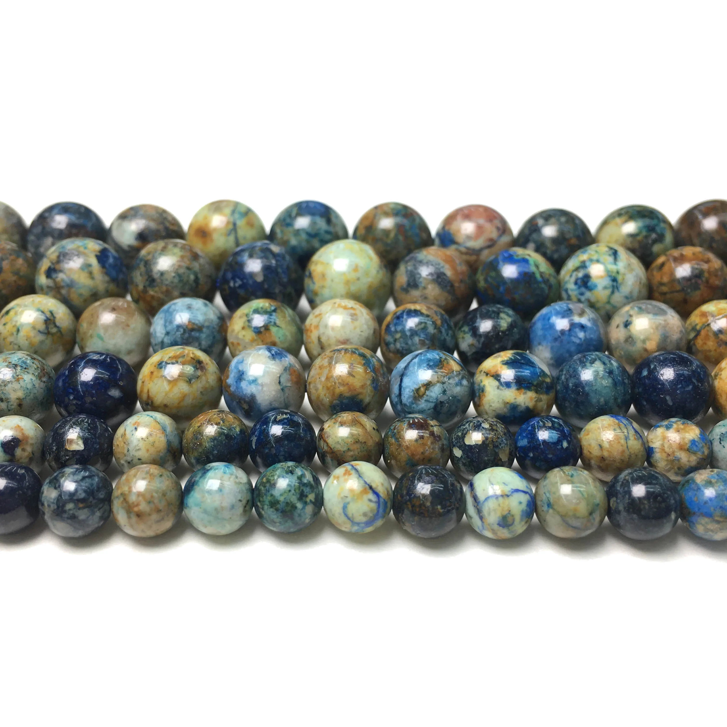 

8mm Natural Stone Chrysocolla Azurite Round Loose Beads 15" Strand 6 8 10 MM Pick Size For Jewelry Making DIY Bracelet Necklace